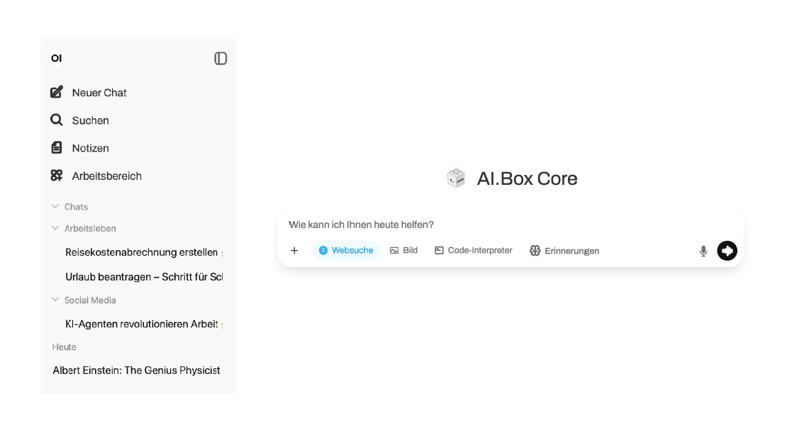 AI Box Kontextspezifische und organisierte Chats